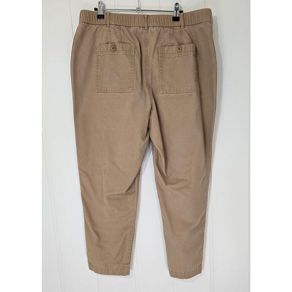 Talbots Slim Cargo Pant Khaki Light Brown Casual Ankle Length Size 14 - Picture 2 of 7